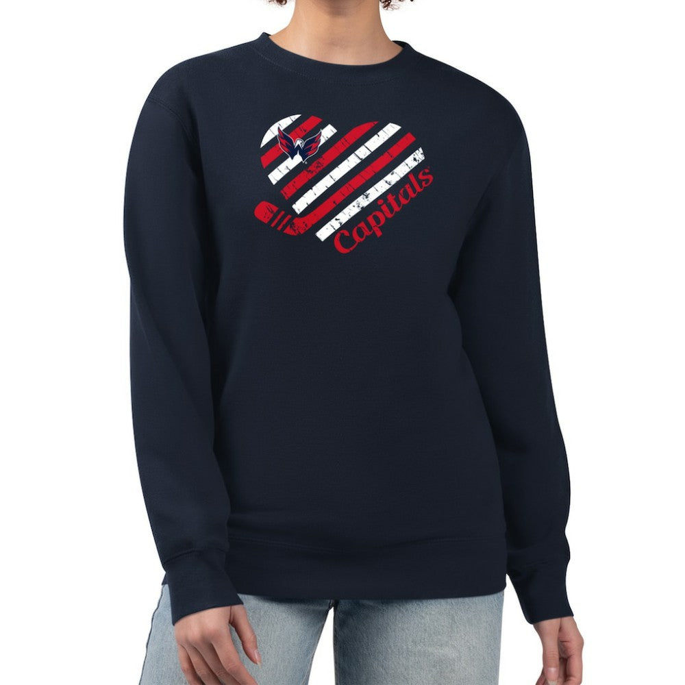 NHL Washington Capitals G-III 4Her by Carl Banks Women's Heart Graphic Pullover Sweatshirt - Navy