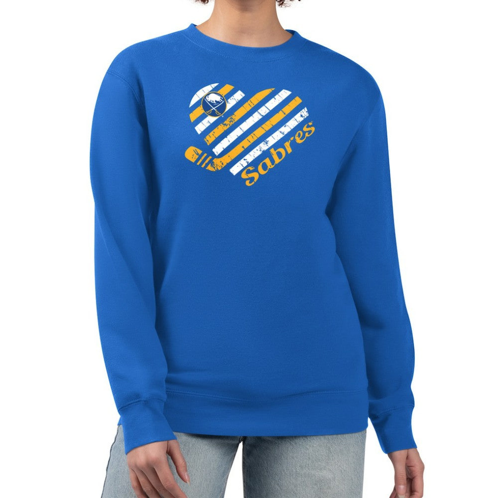 NHL Buffalo Sabres G-III 4Her by Carl Banks Women's Heart Graphic Pullover Sweatshirt - Royal