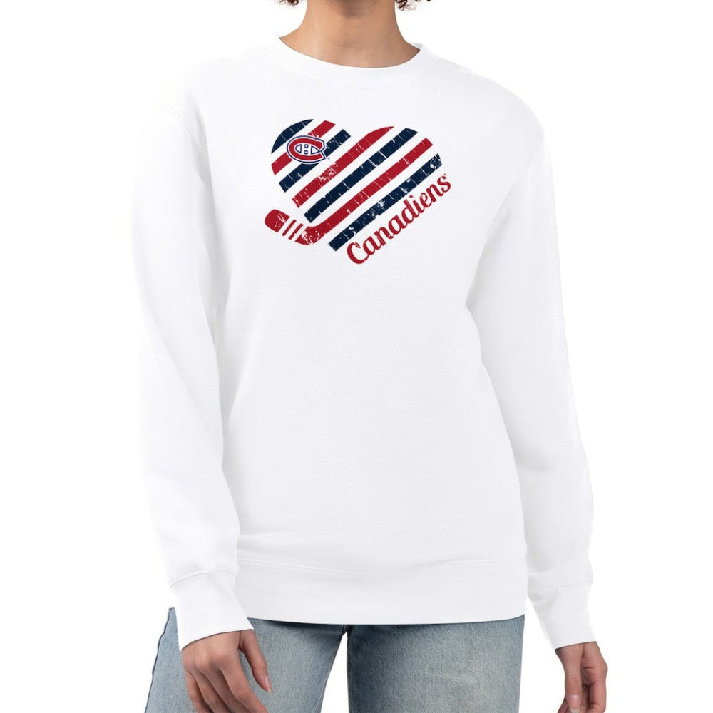 NHL Montreal Canadiens G-III 4Her by Carl Banks Women's Heart Graphic Pullover Sweatshirt - White