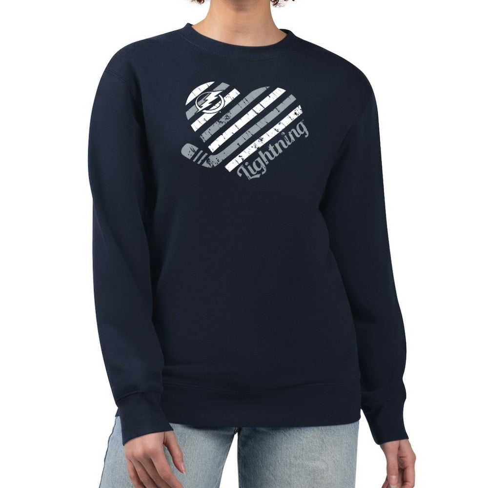 NHL Tampa Bay Lightning G-III 4Her by Carl Banks Women's Heart Graphic Pullover Sweatshirt - Navy