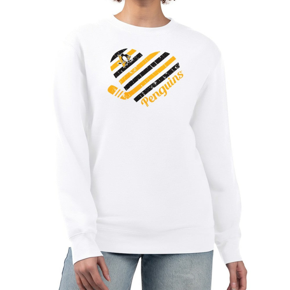 NHL Pittsburgh Penguins G-III 4Her by Carl Banks Women's Heart Graphic Pullover Sweatshirt - White