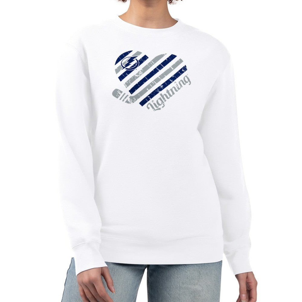 NHL Tampa Bay Lightning G-III 4Her by Carl Banks Women's Heart Graphic Pullover Sweatshirt - White