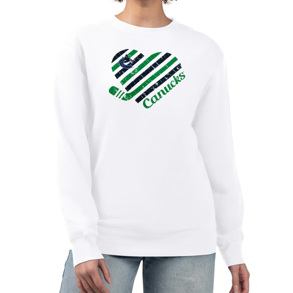 NHL Vancouver Canucks G-III 4Her by Carl Banks Women's Heart Graphic Pullover Sweatshirt - White