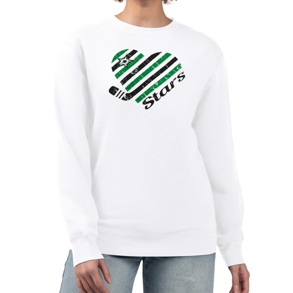 NHL Dallas Stars G-III 4Her by Carl Banks Women's Heart Graphic Pullover Sweatshirt - White