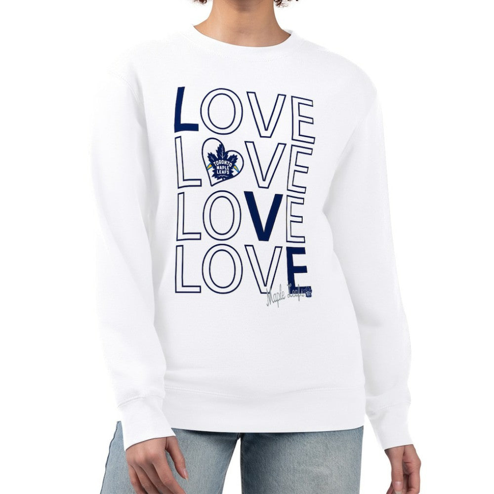 NHL Toronto Maple Leafs G-III 4Her by Carl Banks Women's Lots Of Love Team Logo Graphic Pullover Sweatshirt - White