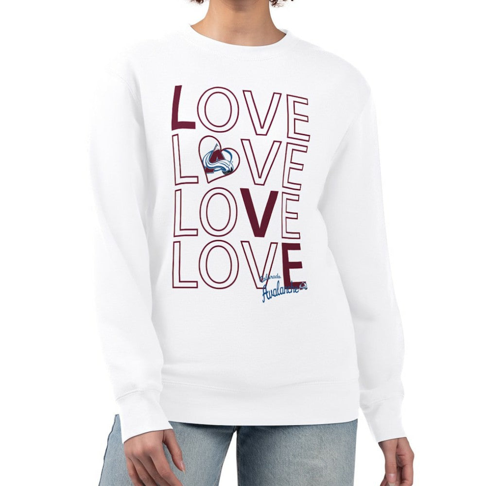 NHL Colorado Avalanche G-III 4Her by Carl Banks Women's Lots Of Love Team Logo Graphic Pullover Sweatshirt - White