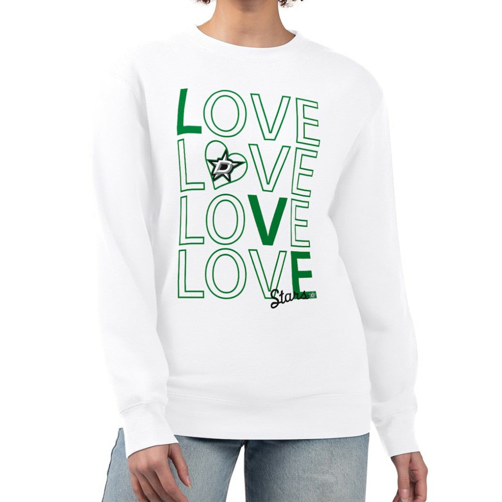 NHL Dallas Stars G-III 4Her by Carl Banks Women's Lots Of Love Team Logo Graphic Pullover Sweatshirt - White