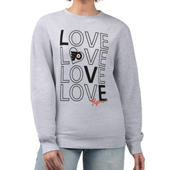 NHL Philadelphia Flyers G-III 4Her by Carl Banks Women's Lots Of Love Team Logo Graphic Pullover Sweatshirt - Heather Gray