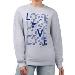 NHL St. Louis Blues G-III 4Her by Carl Banks Women's Lots Of Love Team Logo Graphic Pullover Sweatshirt - Heather Gray