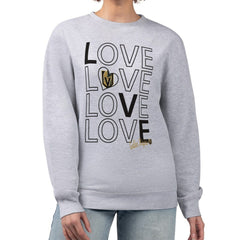 NHL Vegas Golden Knights G-III 4Her by Carl Banks Women's Lots Of Love Team Logo Graphic Pullover Sweatshirt - Heather Gray