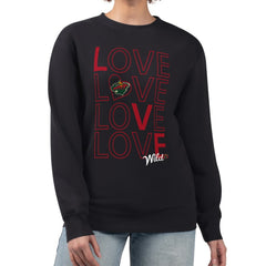 NHL Minnesota Wild G-III 4Her by Carl Banks Women's Lots Of Love Team Logo Graphic Pullover Sweatshirt - Black