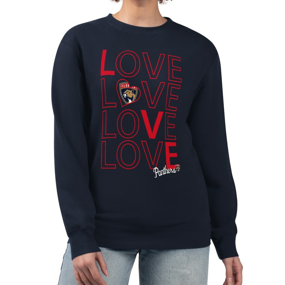 NHL Florida Panthers G-III 4Her by Carl Banks Women's Lots Of Love Team Logo Graphic Pullover Sweatshirt - Navy