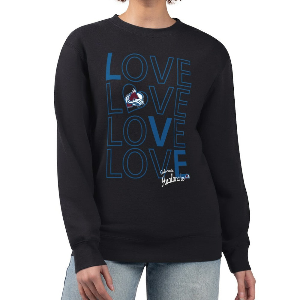 NHL Colorado Avalanche G-III 4Her by Carl Banks Women's Lots Of Love Team Logo Graphic Pullover Sweatshirt - Black