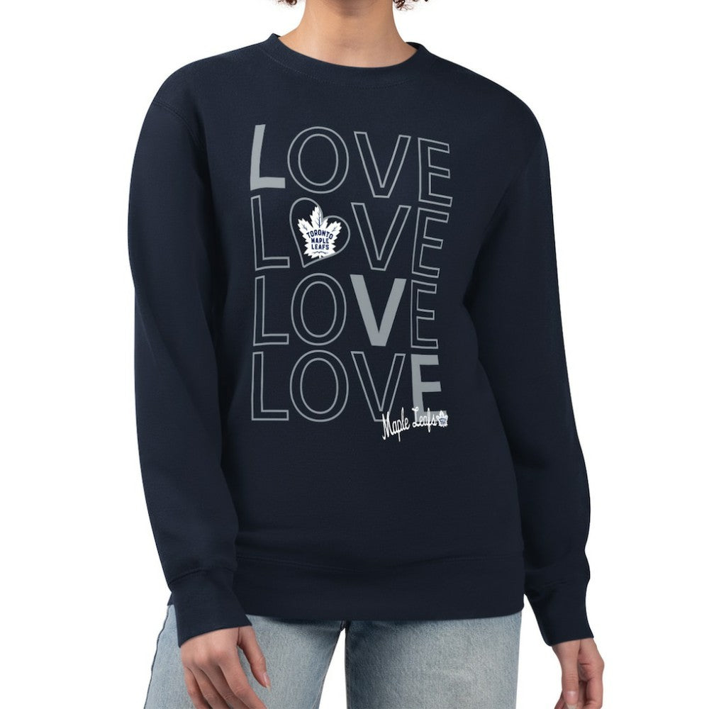 NHL Toronto Maple Leafs G-III 4Her by Carl Banks Women's Lots Of Love Team Logo Graphic Pullover Sweatshirt - Navy