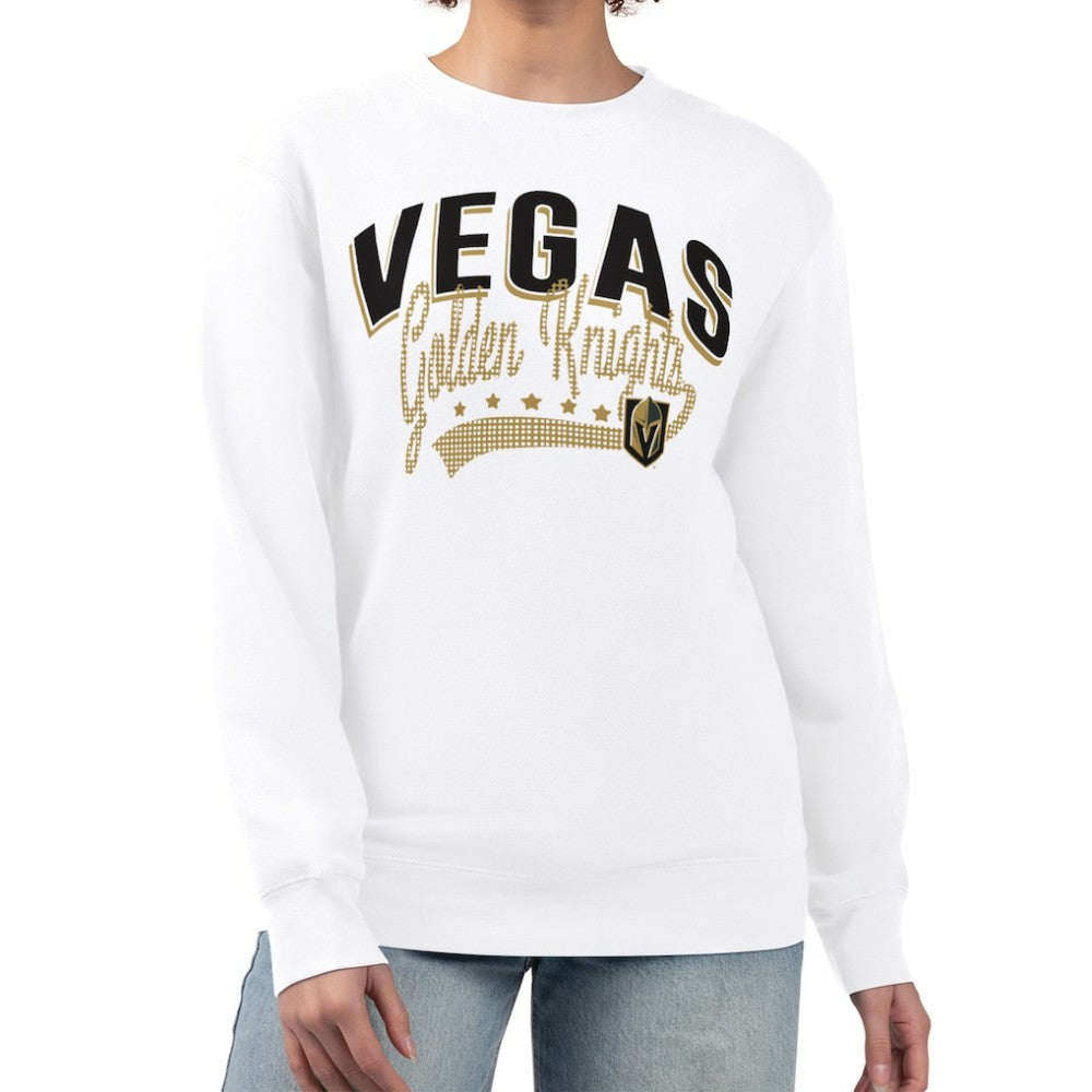 NHL Vegas Golden Knights G-III 4Her by Carl Banks Women's Filigree Team Graphic Fleece Pullover Sweatshirt - White
