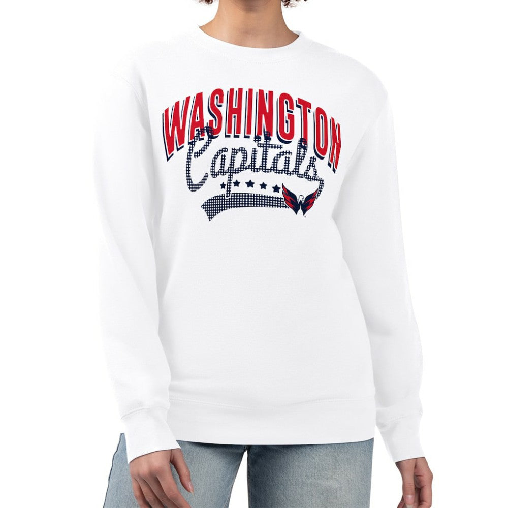 NHL Washington Capitals G-III 4Her by Carl Banks Women's Filigree Team Graphic Fleece Pullover Sweatshirt - White