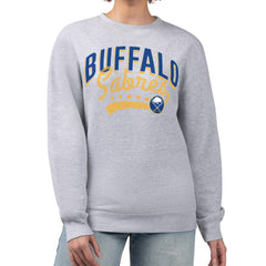 NHL Buffalo Sabres G-III 4Her by Carl Banks Women's Filigree Team Graphic Fleece Pullover Sweatshirt - Heather Gray