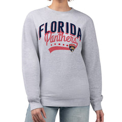 NHL Florida Panthers G-III 4Her by Carl Banks Women's Filigree Team Graphic Fleece Pullover Sweatshirt - Heather Gray