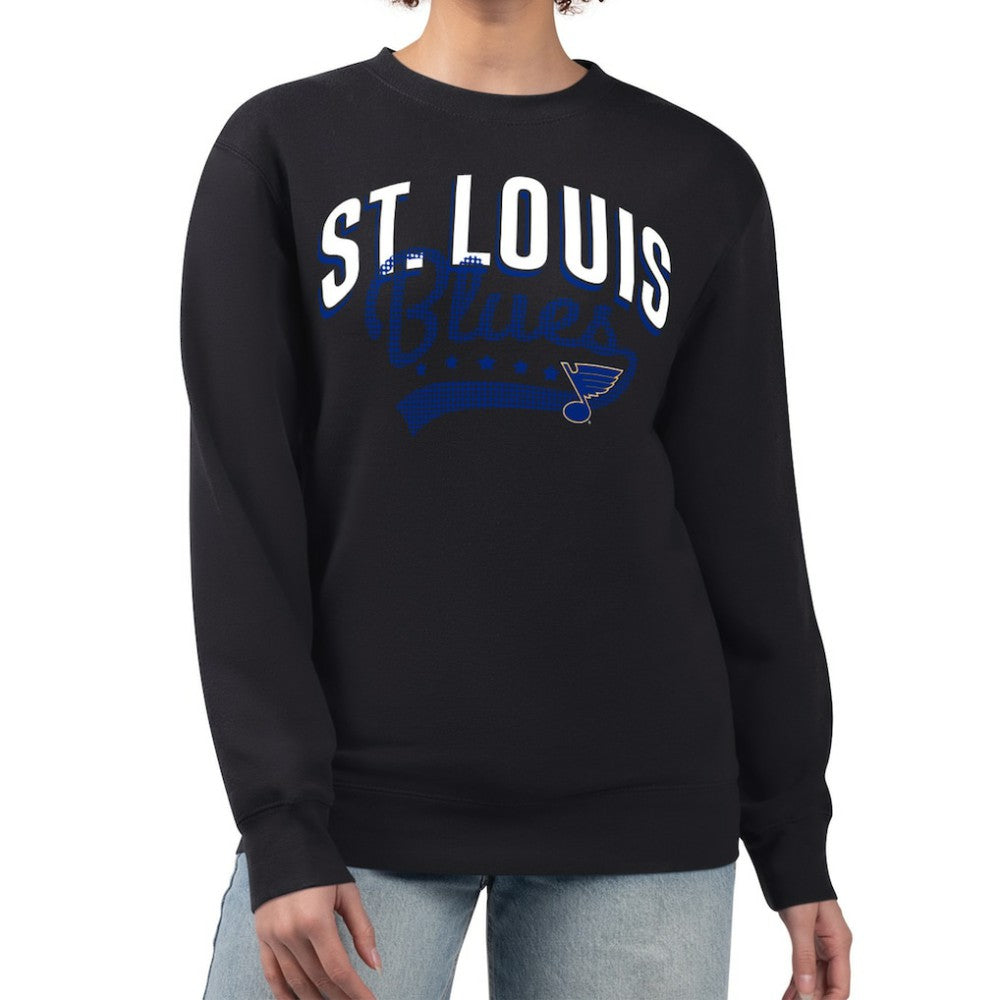 NHL St. Louis Blues G-III 4Her by Carl Banks Women's Filigree Team Graphic Fleece Pullover Sweatshirt - Black