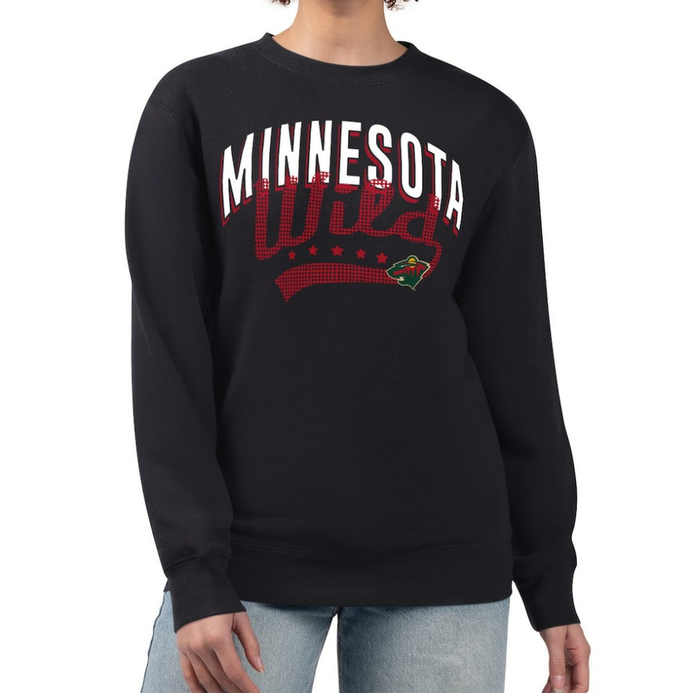 NHL Minnesota Wild G-III 4Her by Carl Banks Women's Filigree Team Graphic Fleece Pullover Sweatshirt - Black