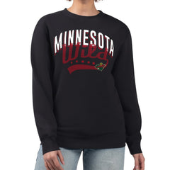 NHL Minnesota Wild G-III 4Her by Carl Banks Women's Filigree Team Graphic Fleece Pullover Sweatshirt - Black