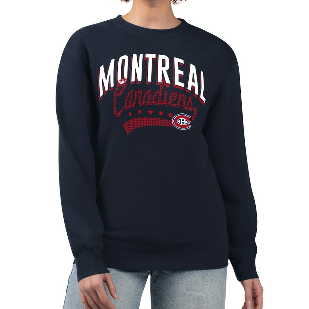 NHL Montreal Canadiens G-III 4Her by Carl Banks Women's Filigree Team Graphic Fleece Pullover Sweatshirt - Navy