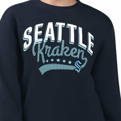 NHL Seattle Kraken G-III 4Her by Carl Banks Women's Filigree Team Graphic Fleece Pullover Sweatshirt - Deep Sea Blue