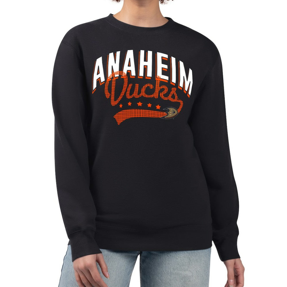 NHL Anaheim Ducks G-III 4Her by Carl Banks Women's Filigree Team Graphic Fleece Pullover Sweatshirt - Black