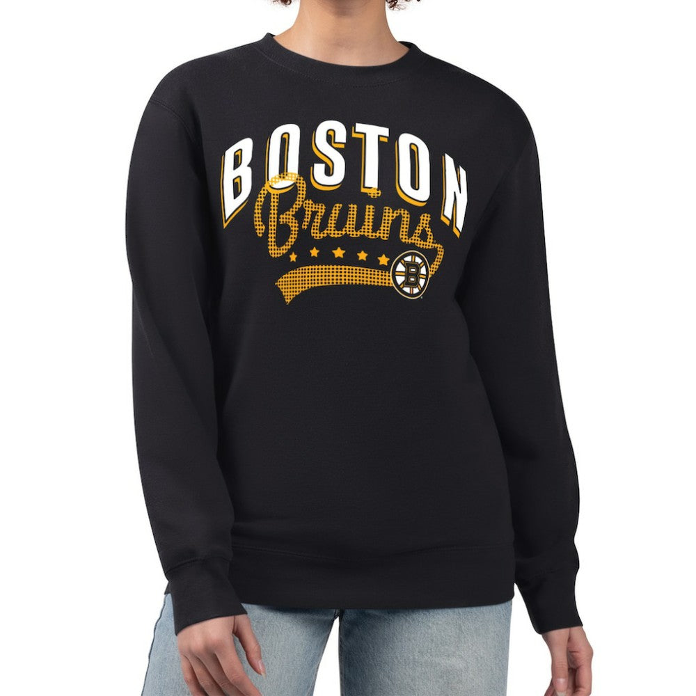 NHL Boston Bruins G-III 4Her by Carl Banks Women's Filigree Team Graphic Fleece Pullover Sweatshirt - Black