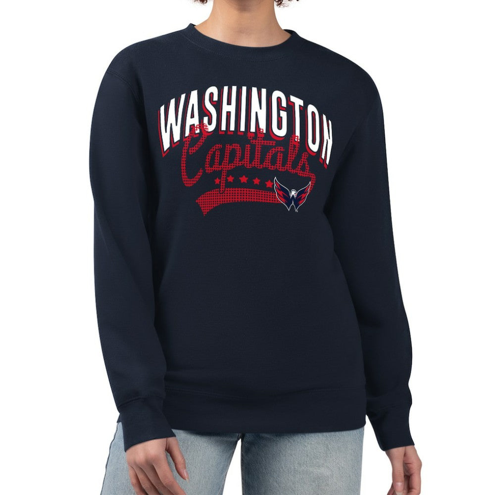 NHL Washington Capitals G-III 4Her by Carl Banks Women's Filigree Team Graphic Fleece Pullover Sweatshirt - Navy