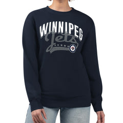 NHL Winnipeg Jets G-III 4Her by Carl Banks Women's Filigree Team Graphic Fleece Pullover Sweatshirt - Navy