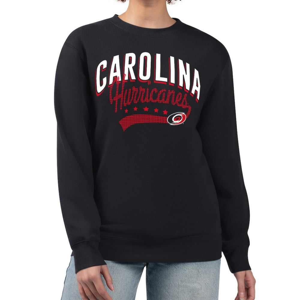 NHL Carolina Hurricanes G-III 4Her by Carl Banks Women's Filigree Team Graphic Fleece Pullover Sweatshirt - Black