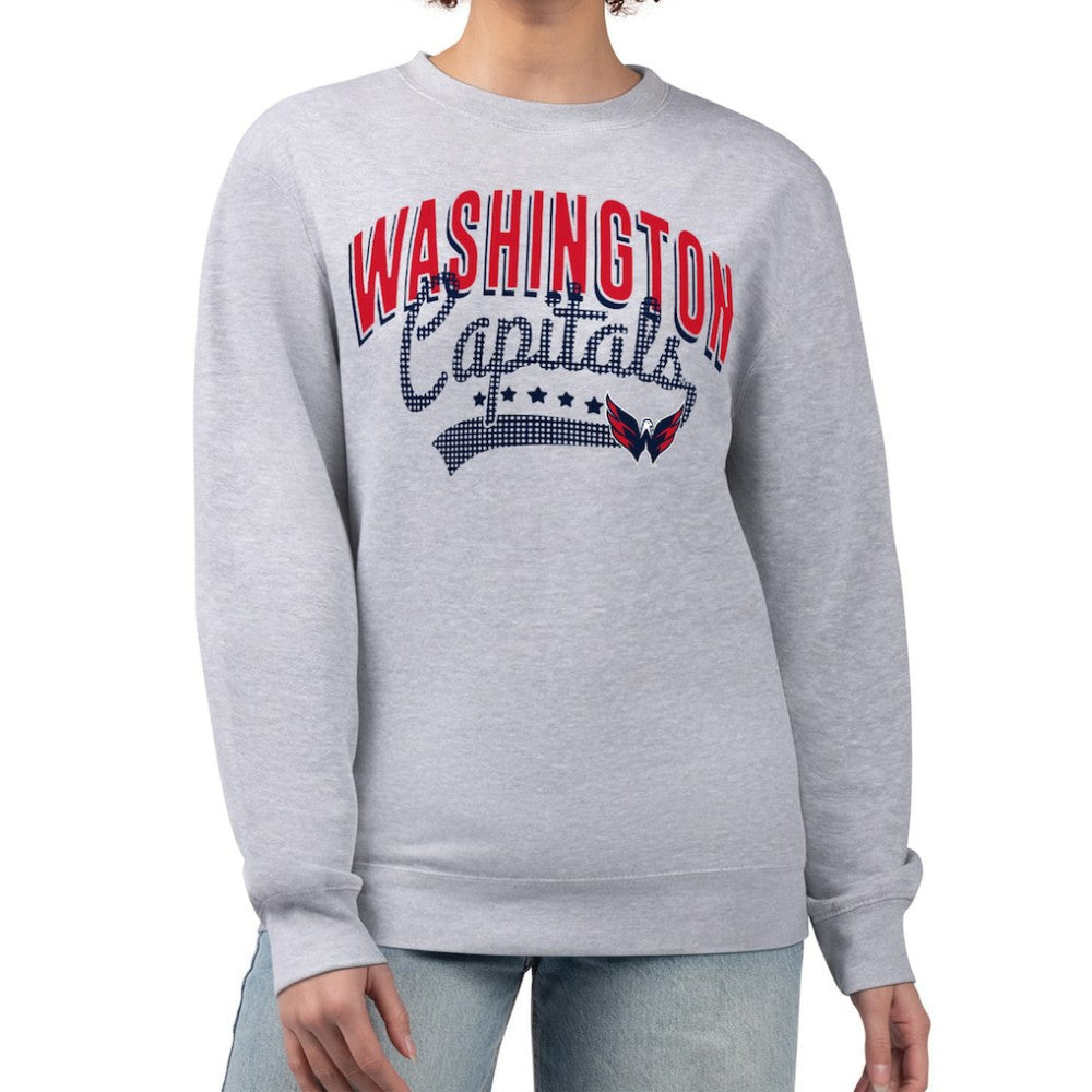 NHL Washington Capitals G-III 4Her by Carl Banks Women's Filigree Team Graphic Fleece Pullover Sweatshirt - Heather Gray