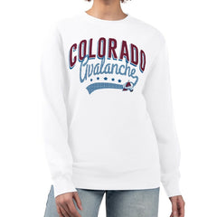 NHL Colorado Avalanche G-III 4Her by Carl Banks Women's Filigree Team Graphic Fleece Pullover Sweatshirt - White