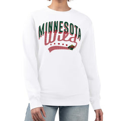NHL Minnesota Wild G-III 4Her by Carl Banks Women's Filigree Team Graphic Fleece Pullover Sweatshirt - White