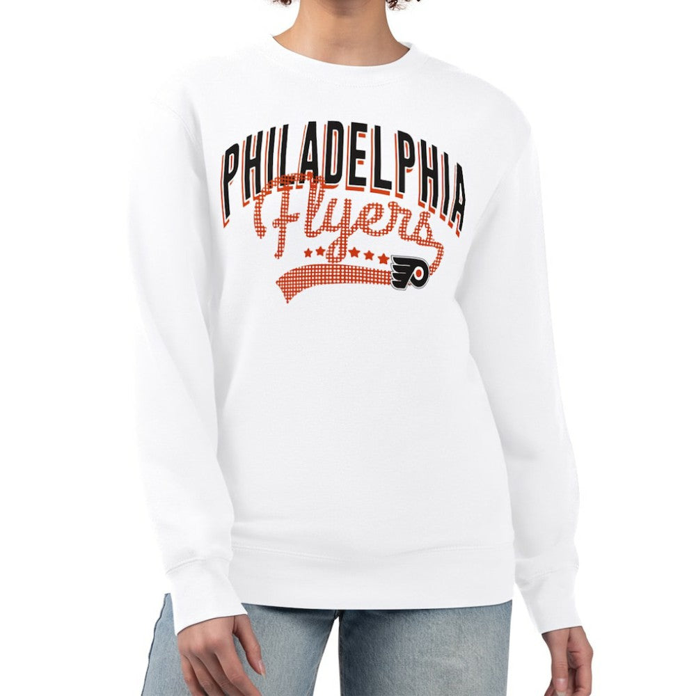 NHL Philadelphia Flyers G-III 4Her by Carl Banks Women's Filigree Team Graphic Fleece Pullover Sweatshirt - White