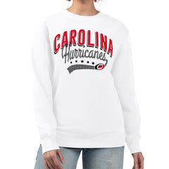 NHL Carolina Hurricanes G-III 4Her by Carl Banks Women's Filigree Team Graphic Fleece Pullover Sweatshirt - White