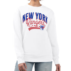 NHL New York Rangers G-III 4Her by Carl Banks Women's Filigree Team Graphic Fleece Pullover Sweatshirt - White