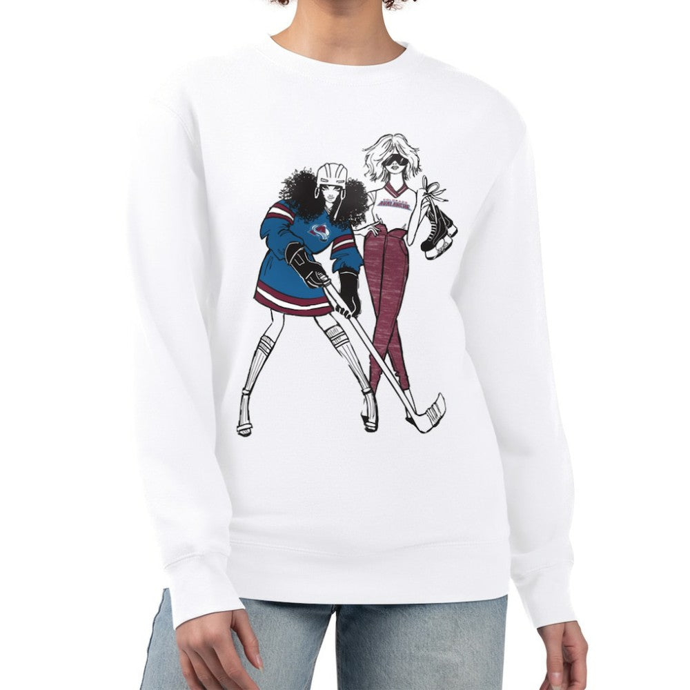 NHL Colorado Avalanche G-III 4Her by Carl Banks Women's Hockey Girls Team Graphic Fleece Pullover Sweatshirt - White