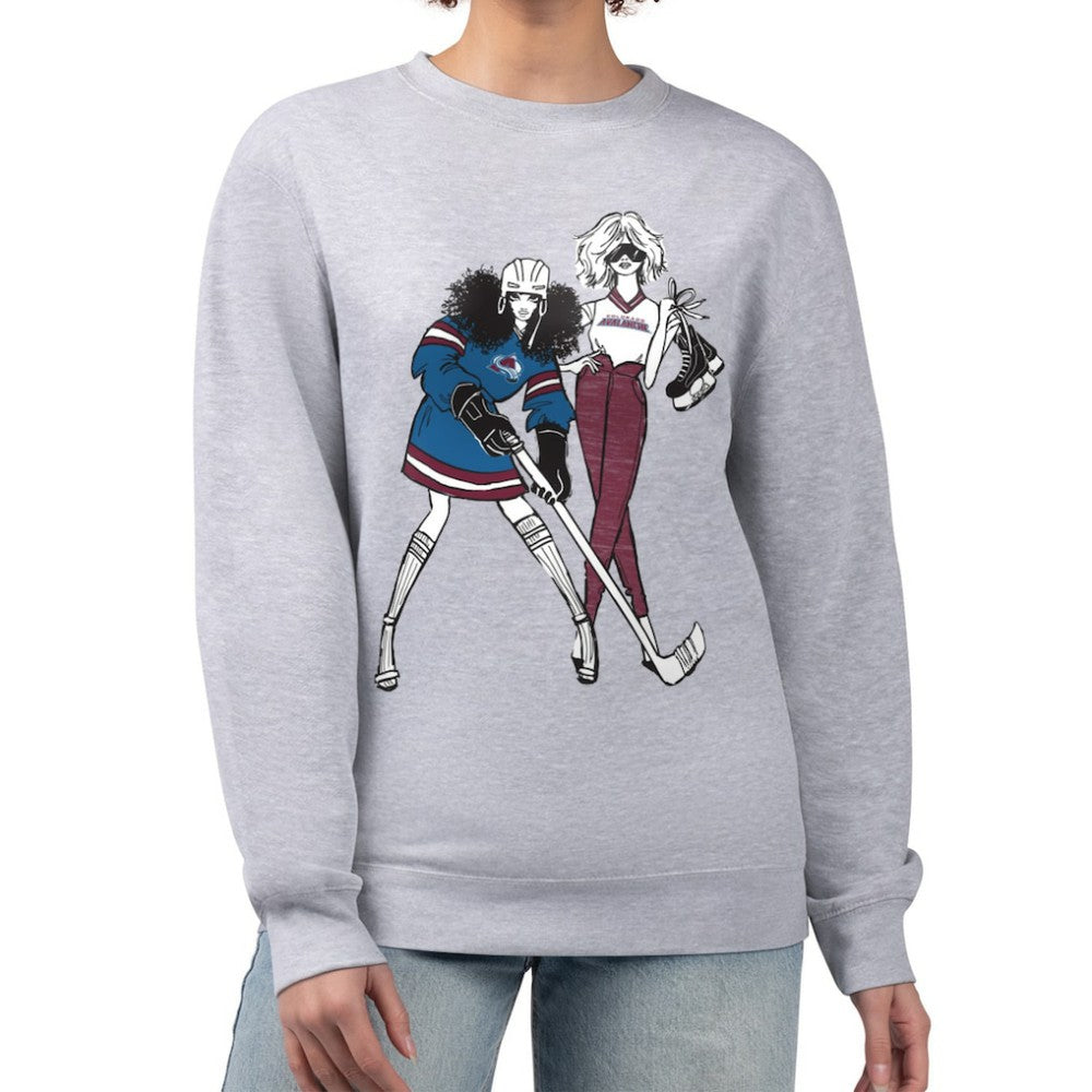 NHL Colorado Avalanche G-III 4Her by Carl Banks Women's Hockey Girls Team Graphic Fleece Pullover Sweatshirt - Heather Gray