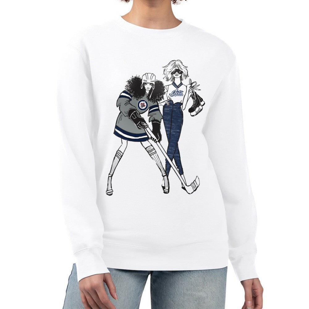 NHL Winnipeg Jets G-III 4Her by Carl Banks Women's Hockey Girls Team Graphic Fleece Pullover Sweatshirt - White