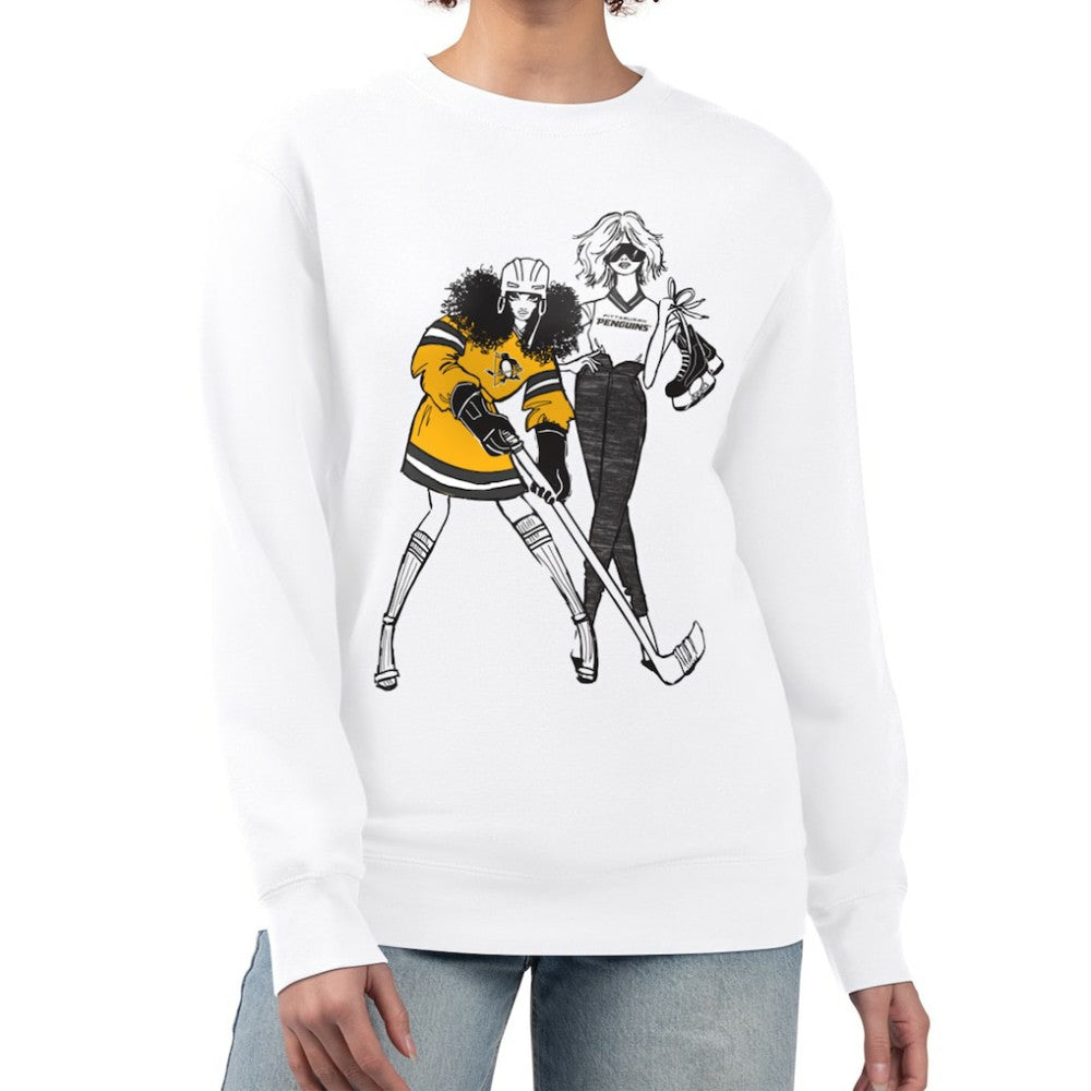 NHL Pittsburgh Penguins G-III 4Her by Carl Banks Women's Hockey Girls Team Graphic Fleece Pullover Sweatshirt - White