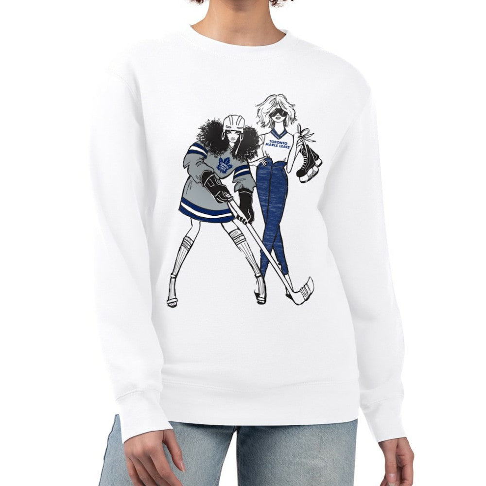 NHL Toronto Maple Leafs G-III 4Her by Carl Banks Women's Hockey Girls Team Graphic Fleece Pullover Sweatshirt - White
