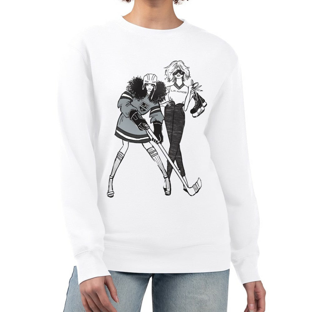 NHL Los Angeles Kings G-III 4Her by Carl Banks Women's Hockey Girls Team Graphic Fleece Pullover Sweatshirt - White