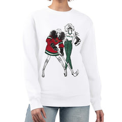 NHL Minnesota Wild G-III 4Her by Carl Banks Women's Hockey Girls Team Graphic Fleece Pullover Sweatshirt - White