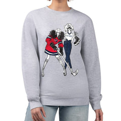 NHL Columbus Blue Jackets G-III 4Her by Carl Banks Women's Hockey Girls Team Graphic Fleece Pullover Sweatshirt - Heather Gray