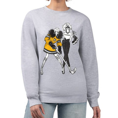 NHL Pittsburgh Penguins G-III 4Her by Carl Banks Women's Hockey Girls Team Graphic Fleece Pullover Sweatshirt - Heather Gray