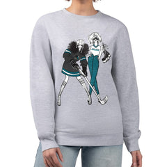 NHL San Jose Sharks G-III 4Her by Carl Banks Women's Hockey Girls Team Graphic Fleece Pullover Sweatshirt - Heather Gray