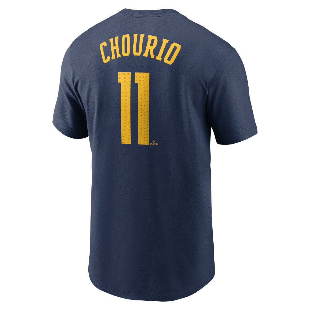 Jackson Chourio Milwaukee Brewers Nike Fuse Name & Number T-Shirt - Navy T-shirts