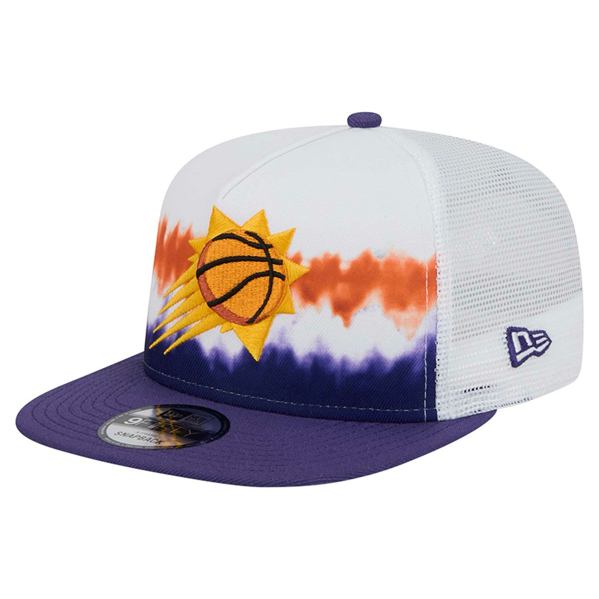 Phoenix Suns Dip-Dye 9FIFTY A-Frame Trucker Snapback Hat White/Purple